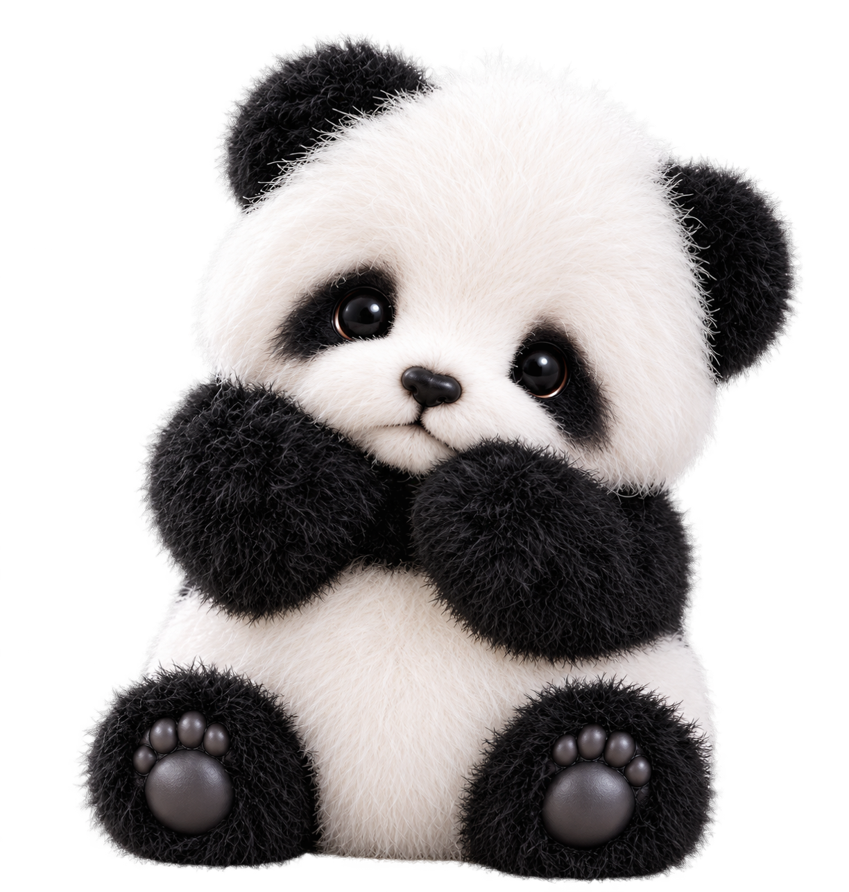 両手を頬に添えて座るPandai